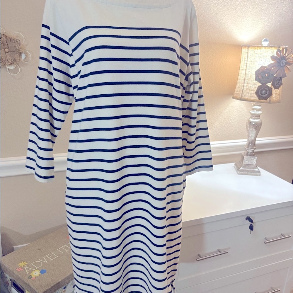 Striped Navy and White Dress